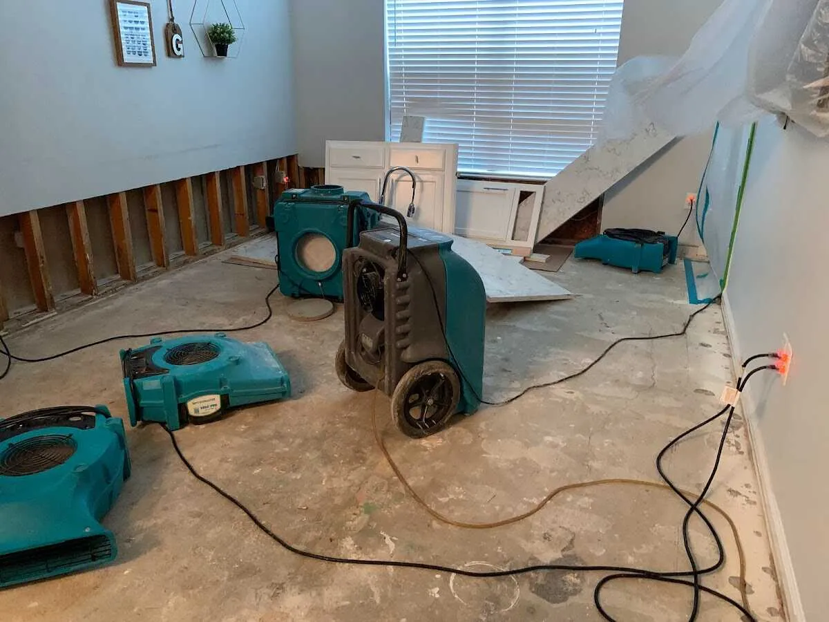 Dehumidifier in flood-cut room for Water Damage Restoration in Glenwood Springs